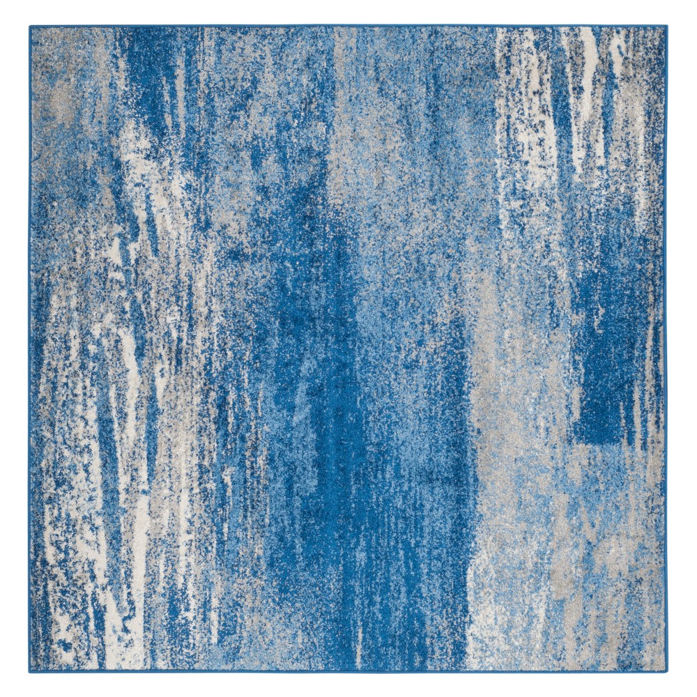 10'x10' Square Spacedye Design Area Rug Silver/Blue - Safavieh