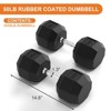Rubber Coated Hex Dumbbell Weight Set, Multiple Sizes Exercise & Fitness Dumbbells, for Muscle Toning, Strength Building - 3 of 4
