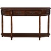 52" Retro Curved Wood Console Table, Half Moon Sofa Table, 2 Drawers, Open Shelf, Solid Wood Frame,Espresso -- Frevyn - 4 of 4