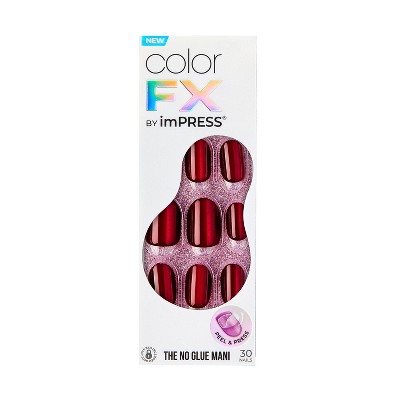 KISS Products colorFX by imPRESS Press-On Manicure Fake Nails - Short Squoval - Hidden Gem - 30ct