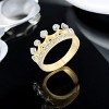 Slickblue Two-Tone Gold & Rhodium Crown Ring, Cubic Zirconia, 0.21ct, Women's Eternity Band, Size 5-10 - 2 of 3