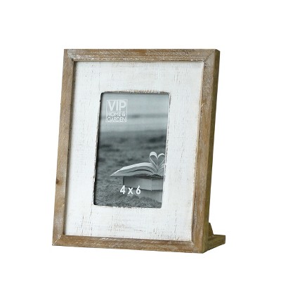 VIP Wood 10 in. White 5x7 Photo Frame with Stand