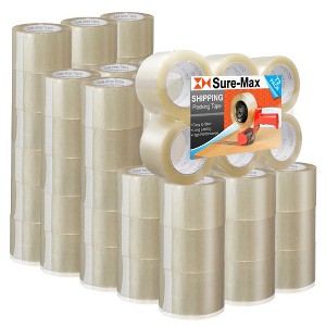 Sure-Max Extra-Wide Shipping & Packing Tape (3" x 110 yard/330' each) - Moving & Adhesive Carton Sealing - 2.0mil Clear - 72 Rolls - 1 of 4