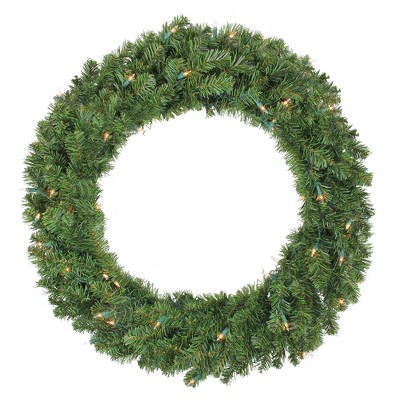 Northlight 30" Prelit Canadian Pine Artificial Christmas Wreath - Clear Lights