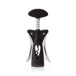 True Twisted Grip Heavy Corkscrew, Winged Corkscrew, Lever Arms Bottle Opener, Black, Soft-Touch Grip, Easy-to-Use Wine Opener