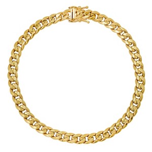 Mens 14k Gold 8.5" THICK Miami Cuban Curb Chain Bracelet - 1 of 2