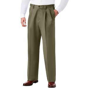 KingSize Men's Big & Tall Relaxed Fit Wrinkle-Free Expandable Waist Pleated Pants - 1 of 4