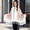 Anna-Kaci Women's Floral Mandala Embroidered Scarf with Fringed Edges and Lightweight Fabric - 4 of 4