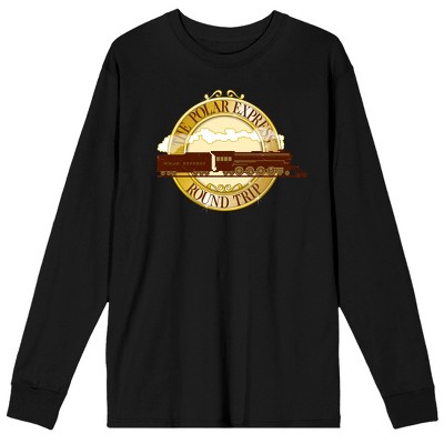 Polar Express Round Trip Train Token Men s Black Long Sleeve Shirt Target