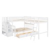 NicBex Twin over Full Bunk Bed Pine Triple Bed Frame with Drawers, Shelves, Storage Stairs, Ladder and Guardrail, No Box Spring Required - 3 of 4