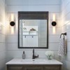 Claxy Modern Black Wall Sconce with Frosted Glass Tube Bathroom Light Fixtures - 3 of 4