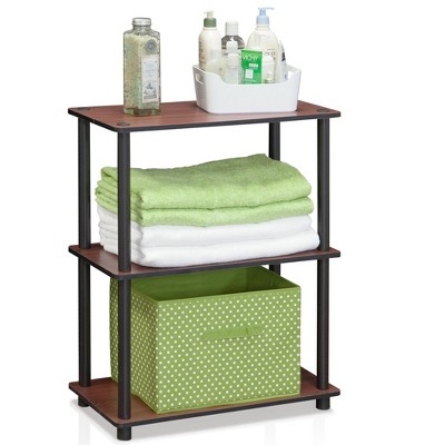 Dark Cherry Adjustable 3-Tier Compact Bookcase