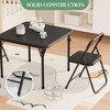 3-Piece Kids Folding Table & Chairs Set, PU Cushion, Black/Beige/Gray - 4 of 4
