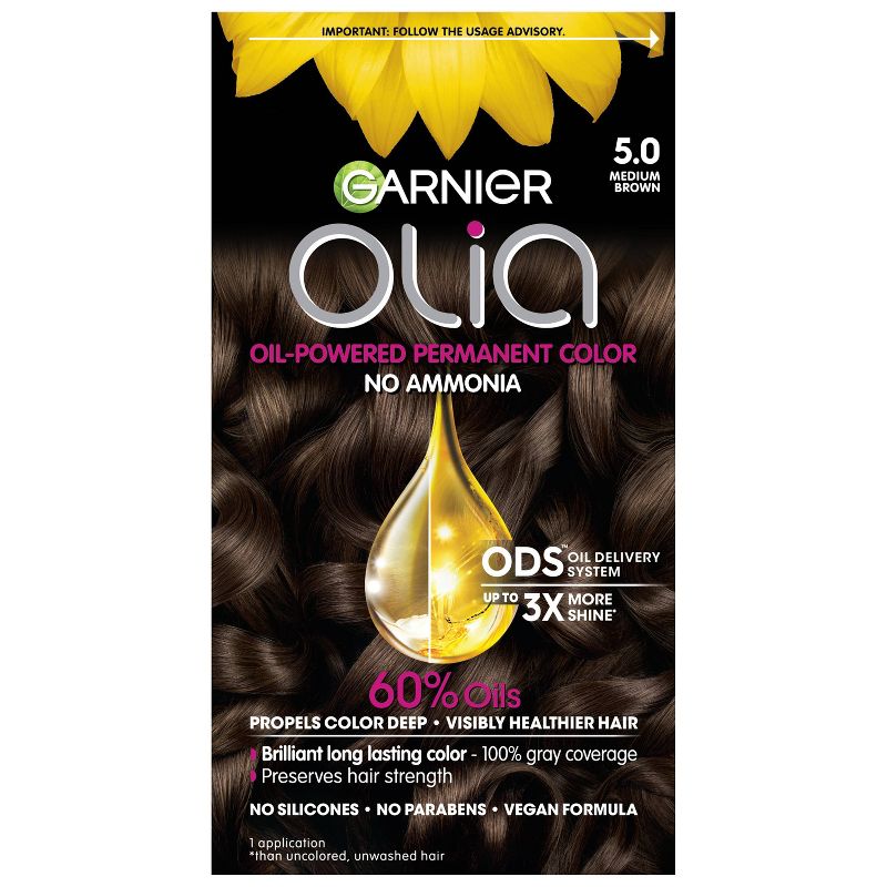 Garnier Olia Oil Powered Ammonia Free Permanent Hair Color, 1 of 10