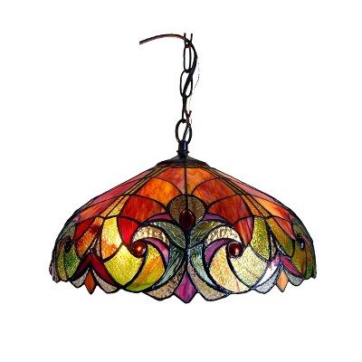 Chloe Lighting Liaison Tiffany-Style 2 Light Victorian Ceiling Pendent 18`` Shade
