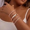 14K Gold Plated Chunky Cuff Bracelet Set for Women with Tie Knot Cuban Rope Paperclip Beaded Designs, Non Tarnish - 3 of 4