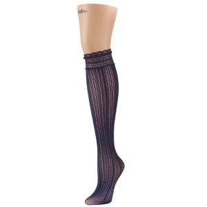 Memoi Women's Inner Dot Eyelet Knee High Trouser Socks - 1 of 1