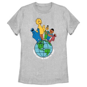 Women's Sesame Street Friends Make the World Go Round T-Shirt - 1 of 4