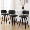 Bekrvio 26"/29” Swivel Bar Stools Set of 3, Upholstered Faux Leather Barstools with Back, Bar Chairs Island Stools for Kitchen Counter - 3 of 4