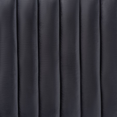 Gray Tufted Leather Upholstered Queen Headboard