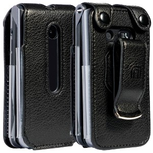 Nakedcellphone Vegan Leather Case with Belt Clip for LG Classic Flip Phone - Black - 1 of 4