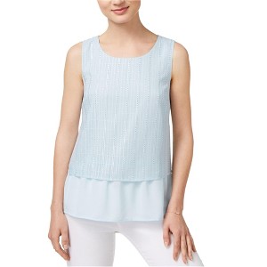 maison Jules Womens Embroidered Baby Doll Blouse - 1 of 1