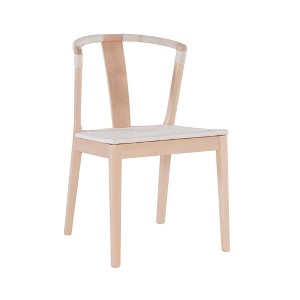 Glasgow Curved Back Woven Dining Chair Natural - Linon: Beechwood, Jute Rush Seat, No Assembly Required - 1 of 4