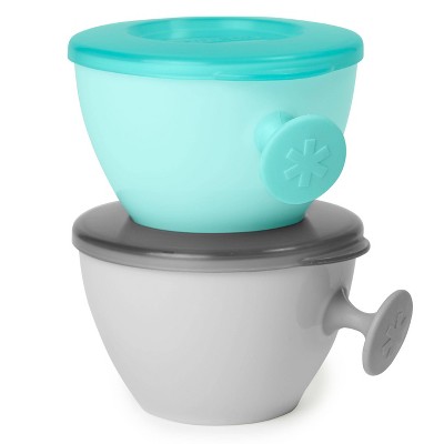 Skip Hop Easy Grab Bowls Gray/Soft Teal - 2pk