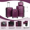 Gulches Luggage Sets, Hardshell 4pcs  Luggage Hardside Lightweight Durable Suitcase sets Spinner Wheels Suitcase with TSA Lock (12/20/24/28),Purple - 4 of 4