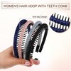 Unique Bargains Women's Teeth Comb Headbands Pink Deep Blue 4 Pcs - 4 of 4