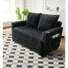 KWPZQEB 53" Folding Convertible Sofa Bed, Pullout Sofa, Cushioned Recliner Sofa Bed with USB Ports & Side Pocket, Corduroy Loveseat for Living Room - 2 of 4