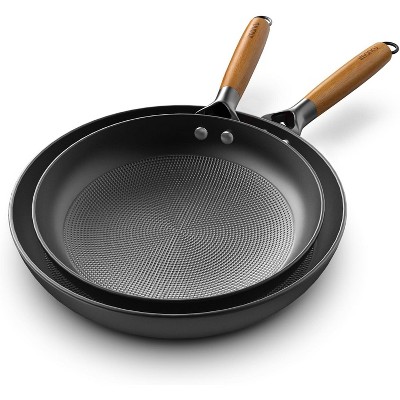imarku Frying Pan Set - 10 &12inch Pot Set with Removable Handle Honeycomb Cast Iron Skillets, Large Frying Pans Nonstick Dishwasher Safe