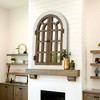 Beautyolove 24 in. W x 36 in. H Farmhouse Arched Mixed-Color Wood Framed Windowpane Wall Mirror - 4 of 4