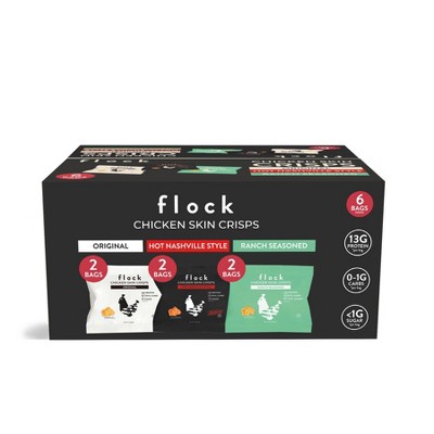 Flock Foods Chicken Skin Jerky Crisps Multipack - 6oz