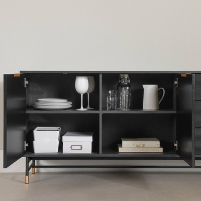 Arlo Black and Gold Mid-Century Modern Sideboard