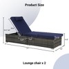 PAGED Outdoor Patio Chaise Lounge Chair, with Patio Pool Chairs Tanning Lounges for Outside, Gray Cushion for Poolside Backyard Garden - 2 of 4