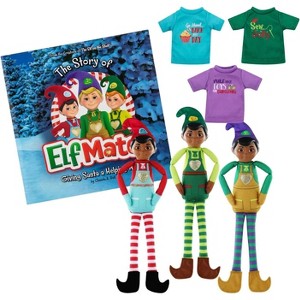 Elf on the Shelf Elf Mates Dark Tone Super Pack, 3 Elf Dolls & 3 Elf Shirts, Ages 3 and Up - 1 of 2