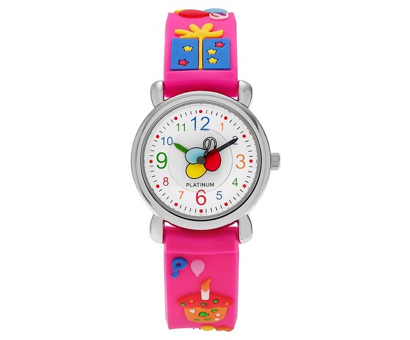 Gender Inclusive Geneva Platinum Kid's Birthday Party Silicone Strap Watch - Pink