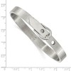 Black Bow Jewelry 7mm Stainless Steel Polished & Brushed Hinged Buckle Bangle Bracelet - 4 of 4