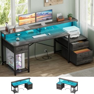Besiost 59-In Computer Desk with Charging Station for Home Office - 1 of 4