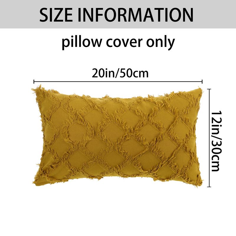 Unique Bargains Sofa Decorative Soft Cozy Neutral Solid Color Cut Flower Checkered Throw Pillow Covers 2 Pcs, 5 of 7