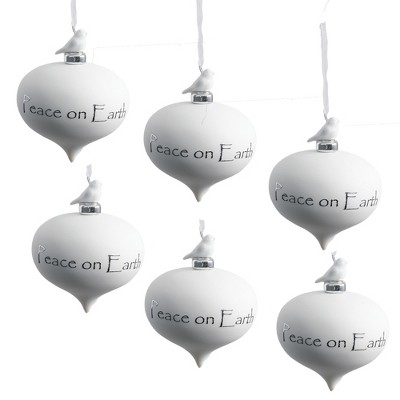 Sullivans Set of 6 Peace On Earth Ornament Kit 4.5"H White and Silver