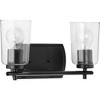 Progress Lighting Adley 2-Light Bath Wall Light, Black, Clear Glass Shades - 3 of 4