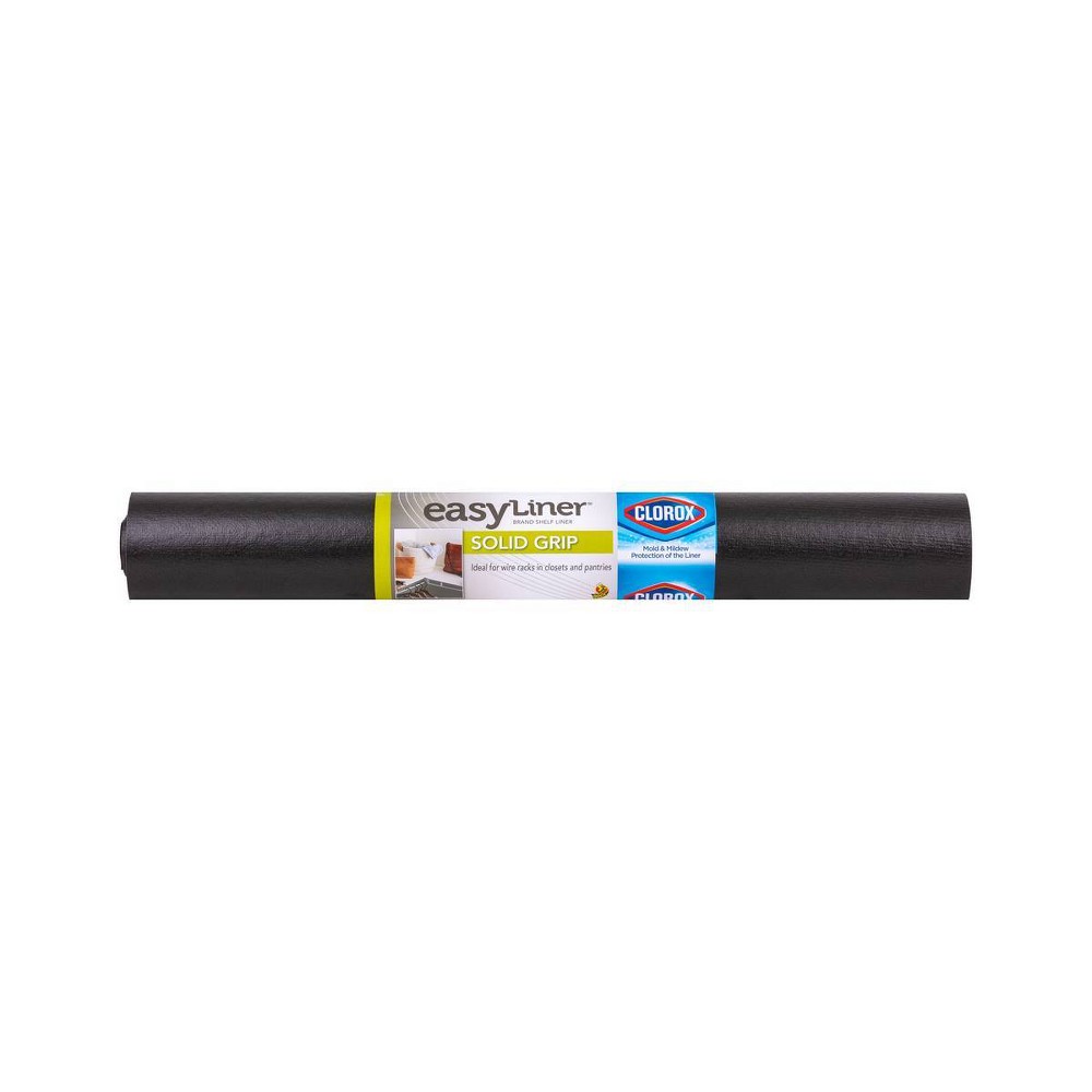 Duck Solid Grip EasyLiner Non Adhesive Shelf Liner with Clorox, 6pk, 20" x 6' Black