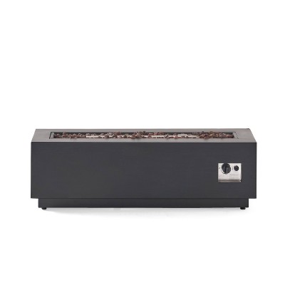 Wellington Dark Gray Rectangular Gas Fire Pit Table