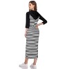 Womens Hoodie Sweat Dress 3/4 Sleeve Slim Fit Hooded Maxi Dress Stripe Summer Dress Soft Lounge Dress - 2 of 2