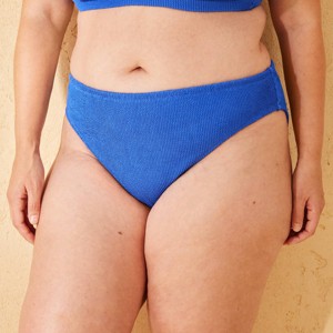 Women's Pucker Textured Mid-Rise High Leg Cheeky Bikini Bottom - Shade & Shore™ - 1 of 3