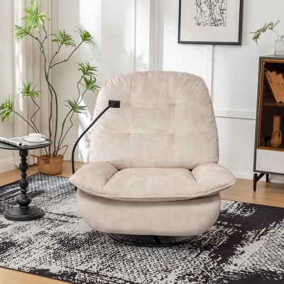 NicBex Recliner Chair Swivel Gliding Chair Rocking Chair Reading Chair Sofa Chair with Mobile Phone Holder for Living Room, Reading Room