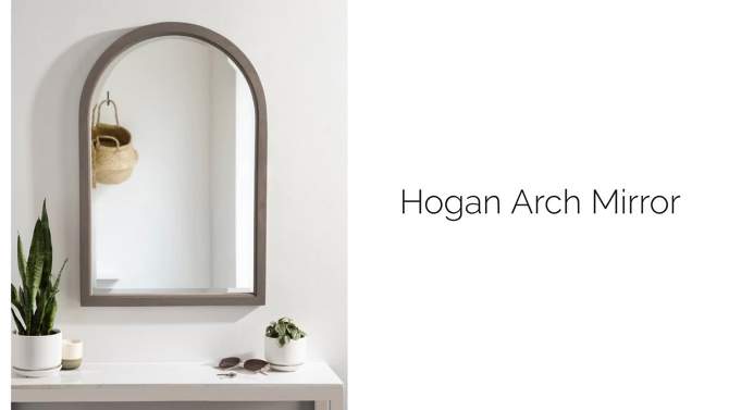 20&#34; x 30&#34; Hogan Wood Framed Arch Decorative Wall Mirror Black - Kate &#38; Laurel All Things Decor, 2 of 8, play video