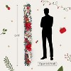 GAOMON 6 feet Pre-Lit Christmas Garland with Lights for Mantle Christmas Decor, Battery Operated Xmas Garland - 3 of 4